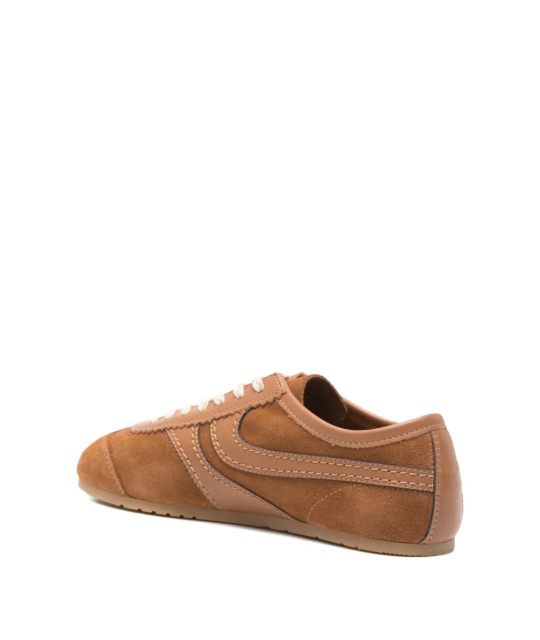 DRIES VAN NOTEN Коричневые кожаные кроссовки, фото 3