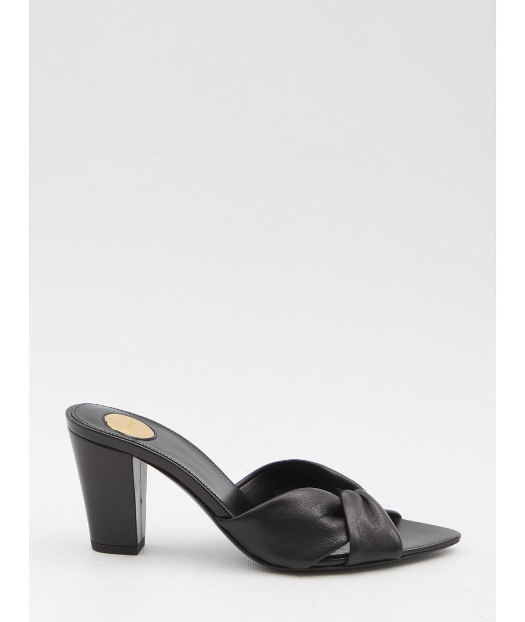 SAINT LAURENT Черные кожаные мюли, фото 6