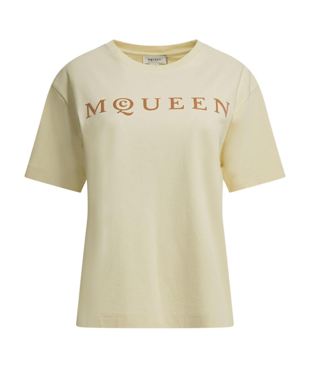 ALEXANDER MCQUEEN Белая хлопковая футболка, фото 1