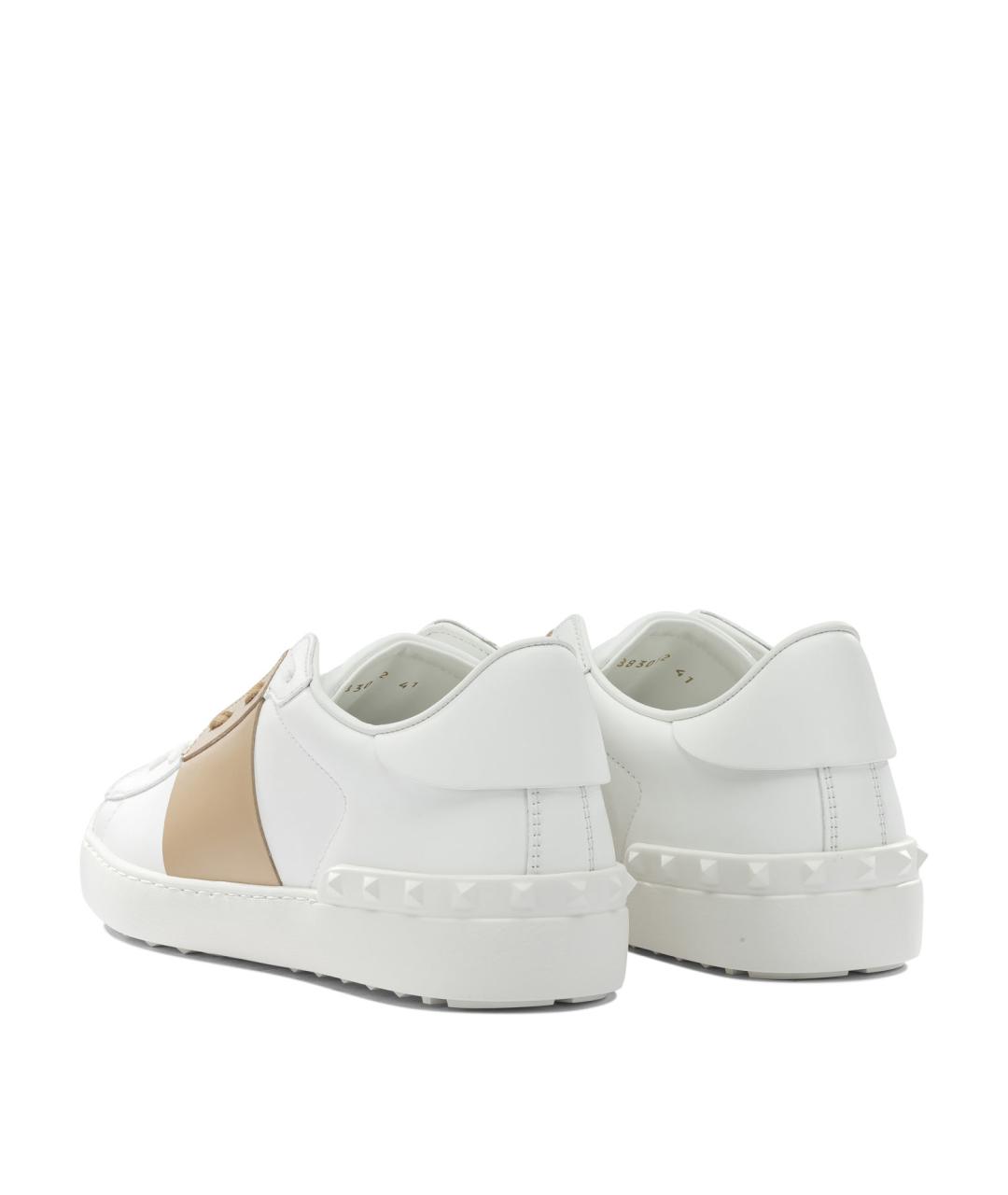 VALENTINO Белые кожаные низкие кроссовки / кеды, фото 4