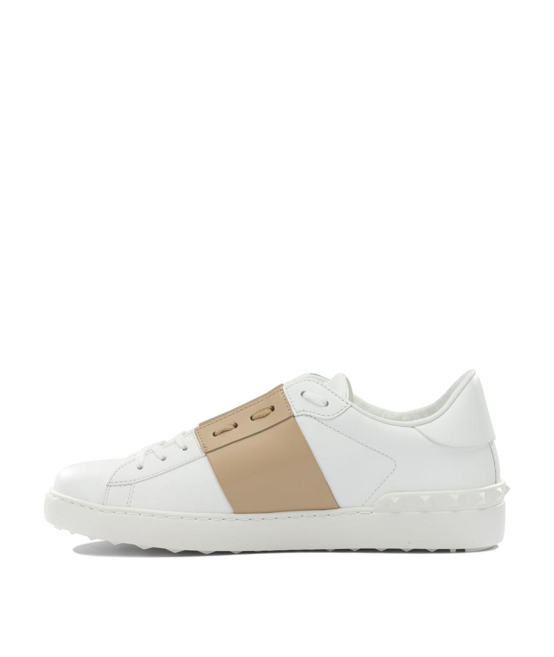 VALENTINO Белые кожаные низкие кроссовки / кеды, фото 3