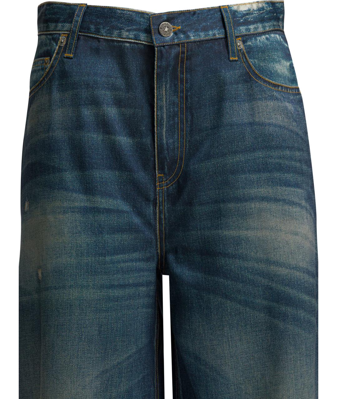 GOLDEN GOOSE DELUXE BRAND Синие прямые джинсы, фото 3