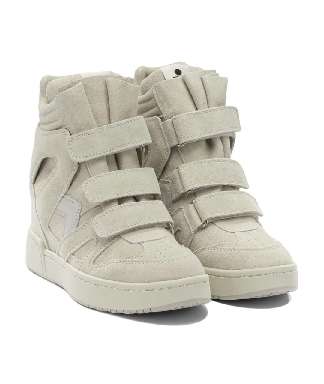 ISABEL MARANT Бежевые замшевые кроссовки, фото 2