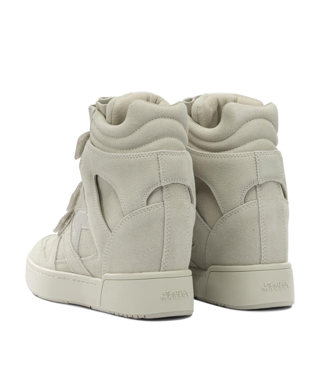 ISABEL MARANT Бежевые замшевые кроссовки, фото 4