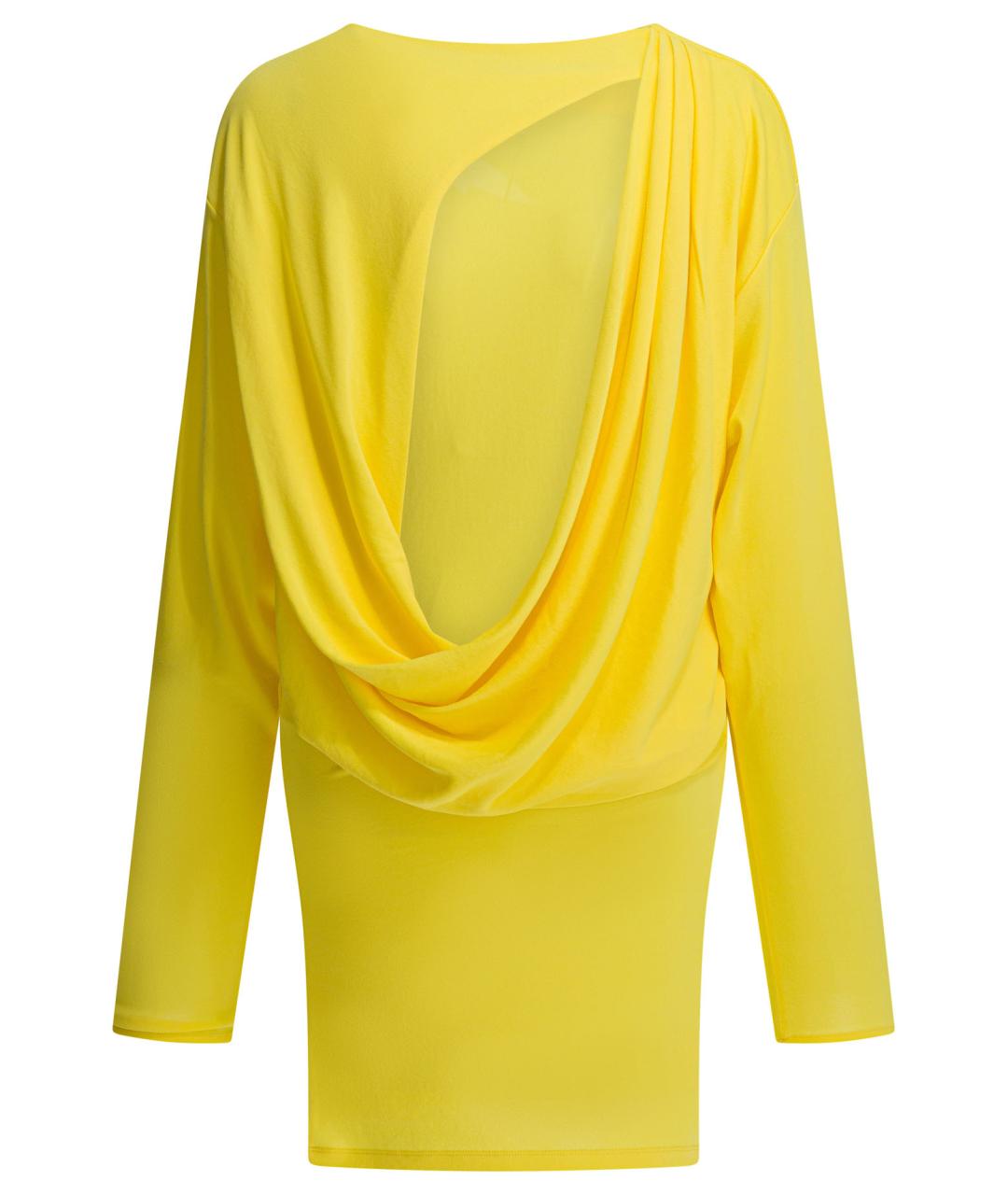 JACQUEMUS Желтое вискозное повседневное платье, фото 2