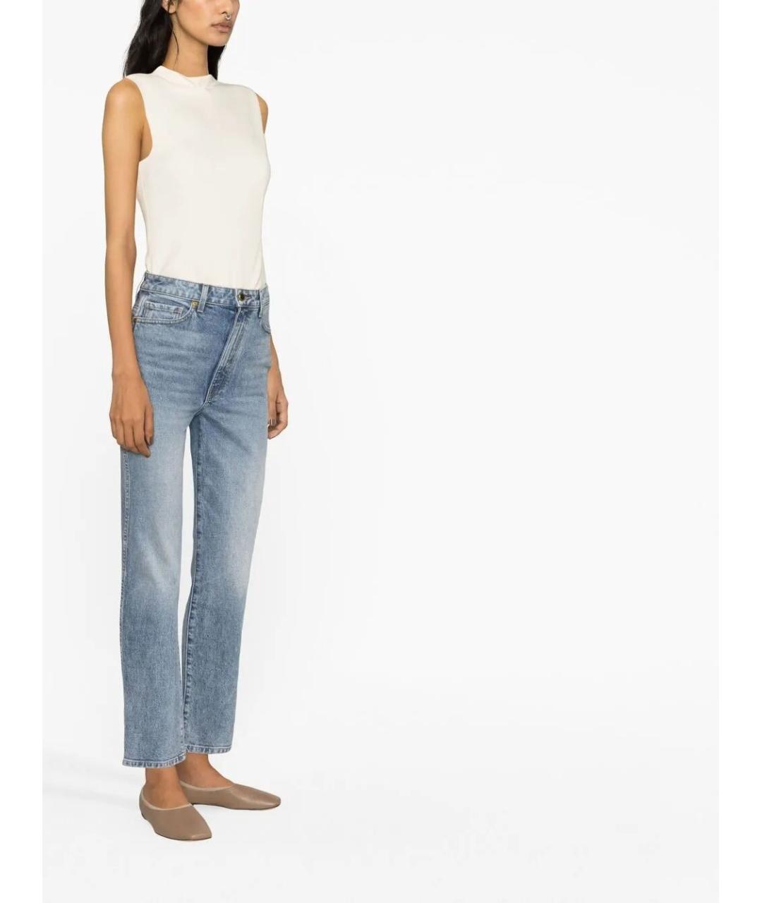 KHAITE Синие хлопковые прямые джинсы, фото 3