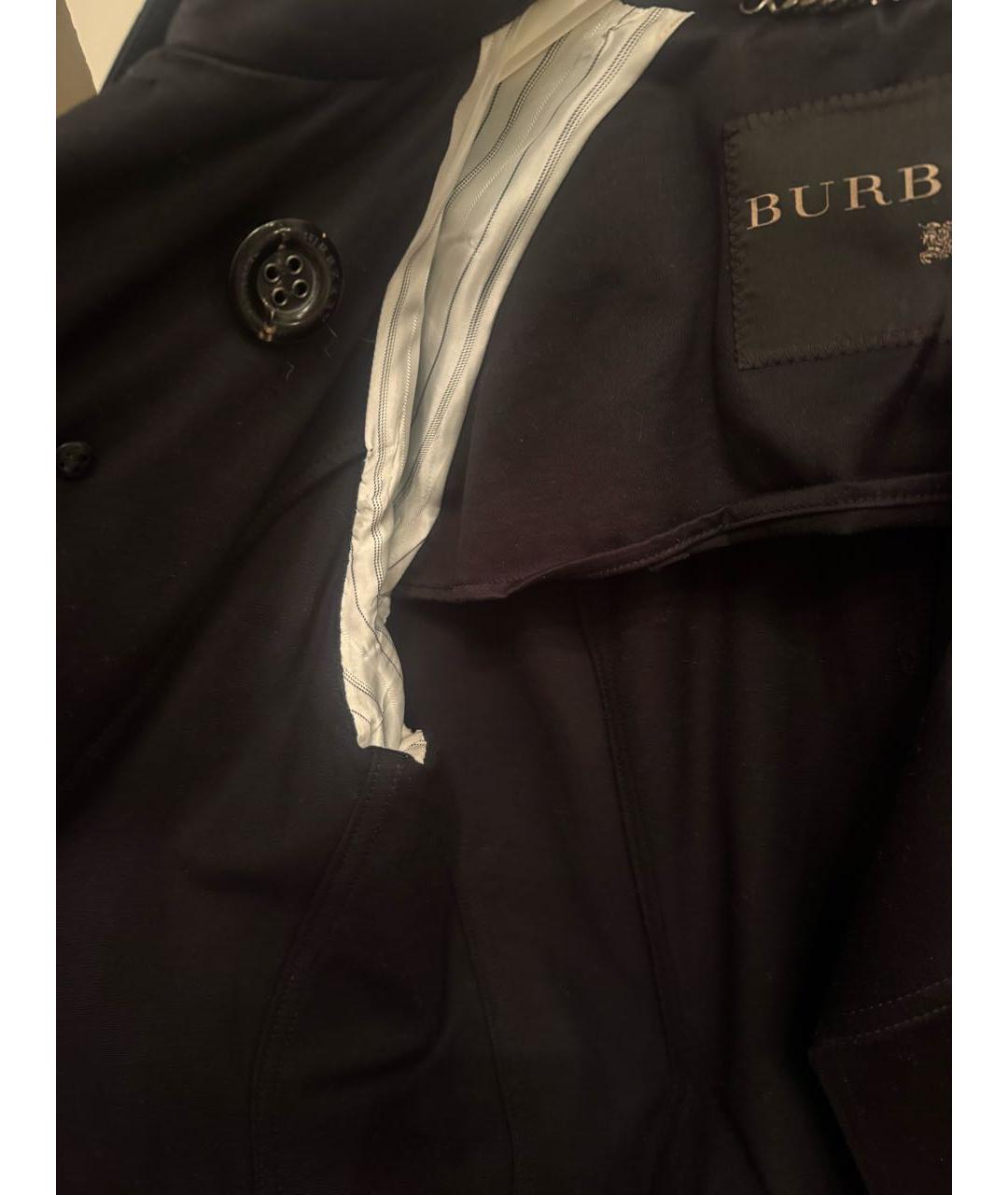 BURBERRY Черный хлопковый тренч/плащ, фото 4