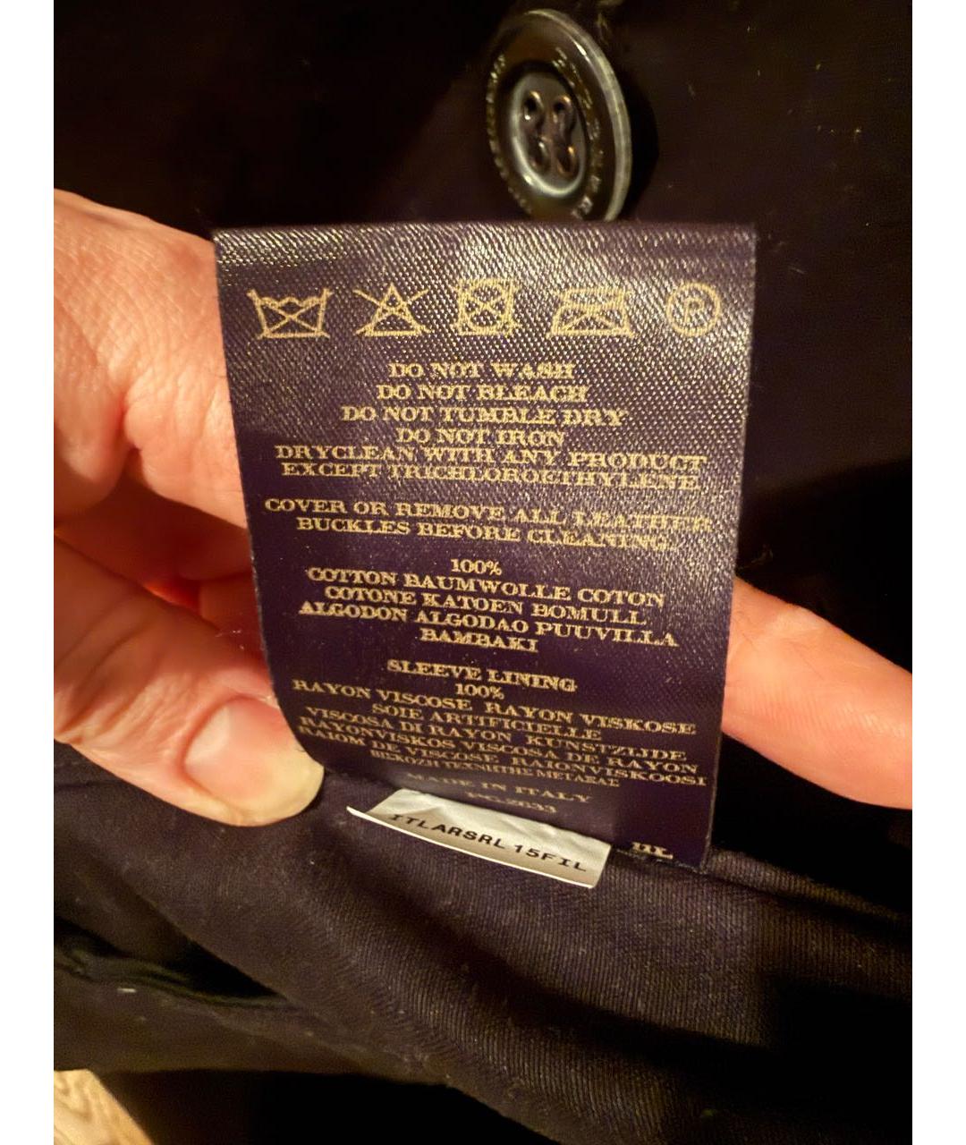 BURBERRY Черный хлопковый тренч/плащ, фото 7