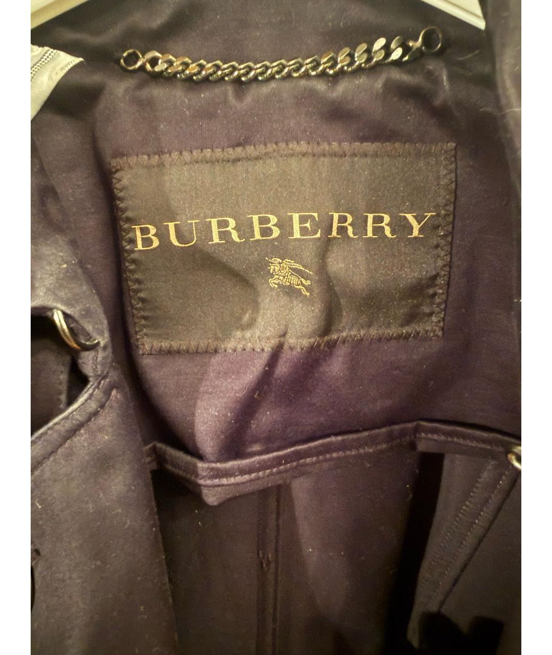 BURBERRY Черный хлопковый тренч/плащ, фото 3