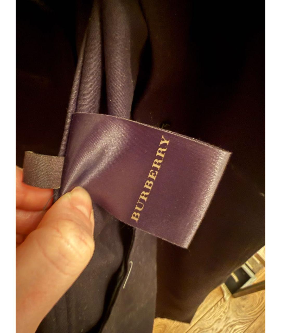 BURBERRY Черный хлопковый тренч/плащ, фото 6