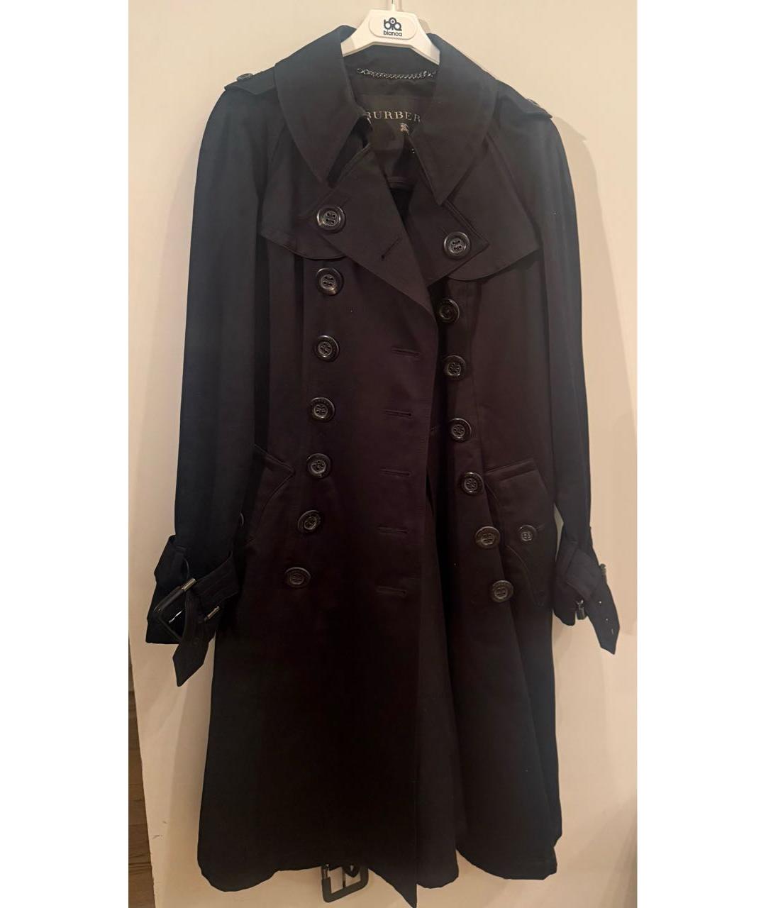 BURBERRY Черный хлопковый тренч/плащ, фото 8