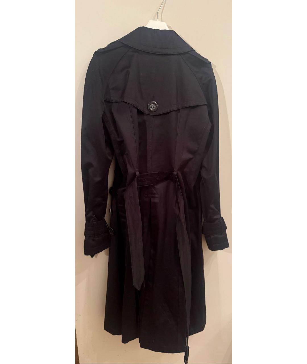 BURBERRY Черный хлопковый тренч/плащ, фото 2