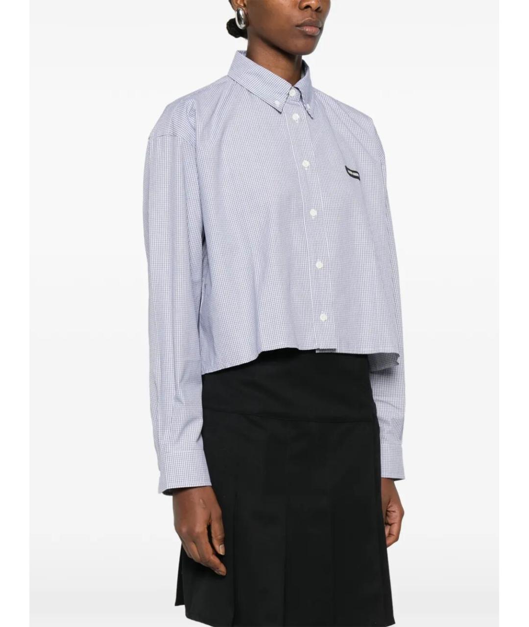 MIU MIU Синяя хлопковая рубашка, фото 4