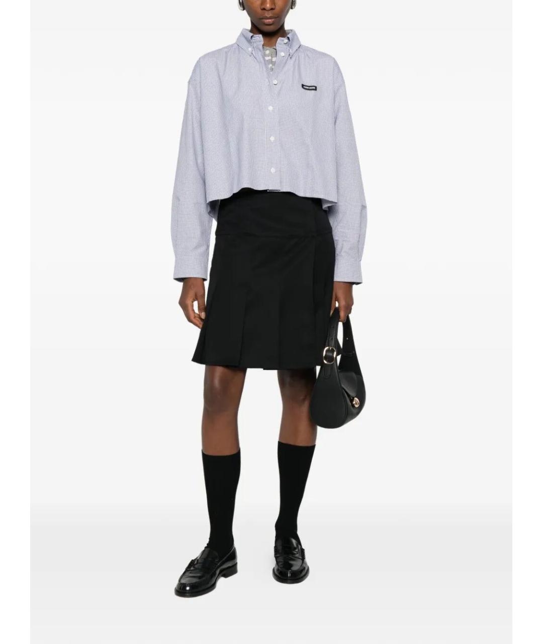 MIU MIU Синяя хлопковая рубашка, фото 2