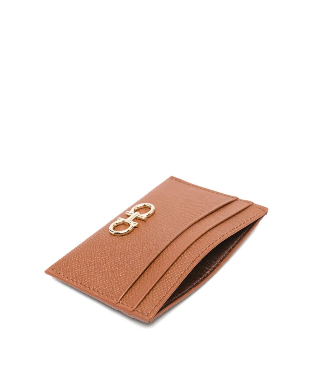 FERRAGAMO Коричневый кожаный кардхолдер, фото 3