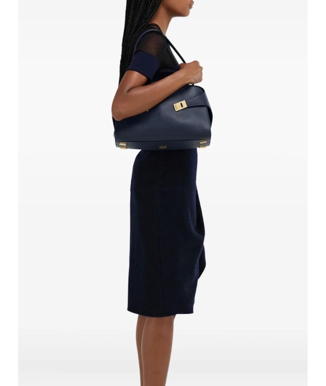 FERRAGAMO Синяя кожаная сумка через плечо, фото 2