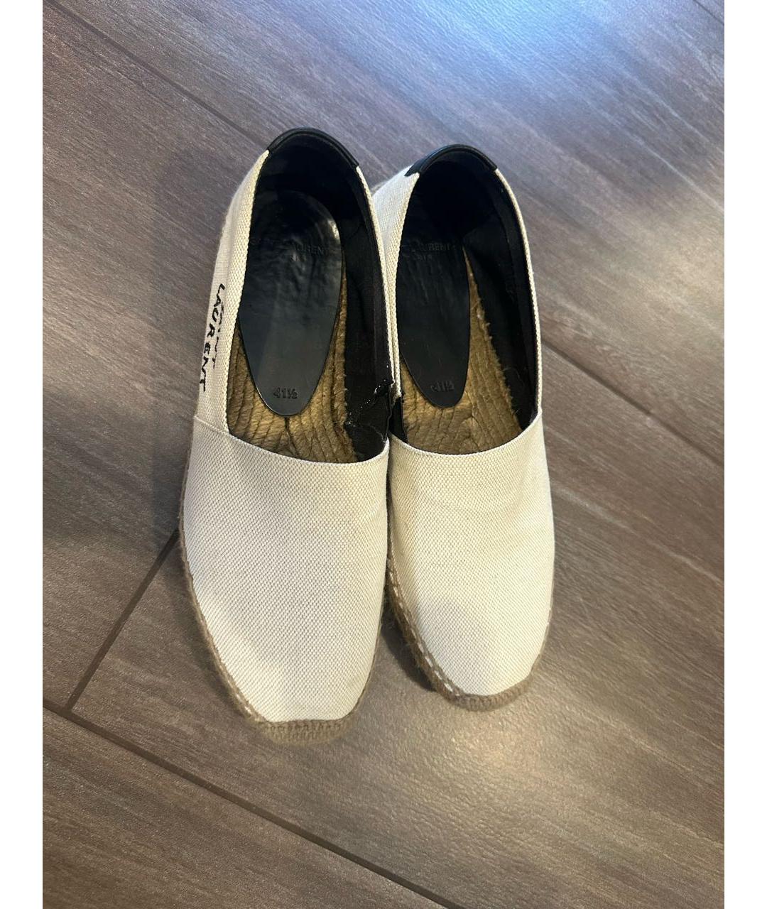 SAINT LAURENT Бежевые текстильные эспадрильи, фото 2