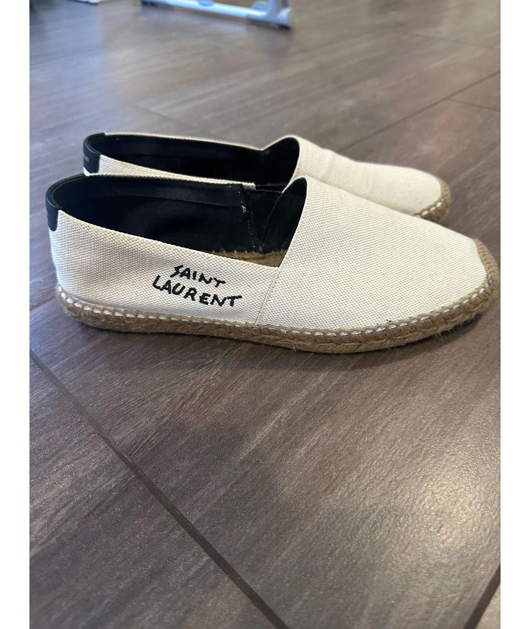 SAINT LAURENT Бежевые текстильные эспадрильи, фото 7