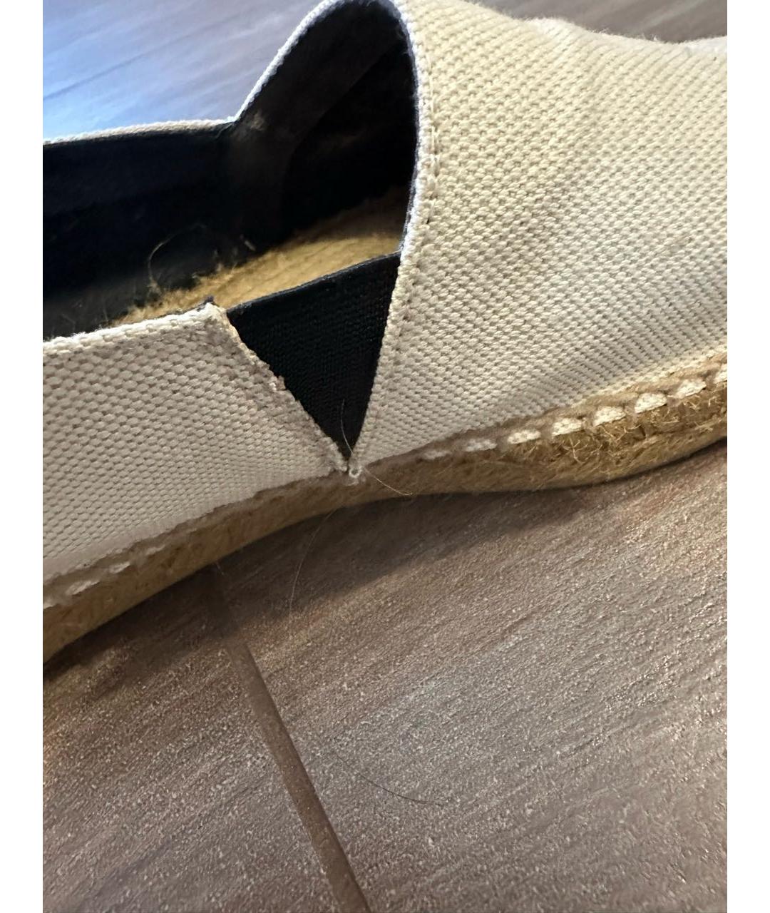 SAINT LAURENT Бежевые текстильные эспадрильи, фото 4