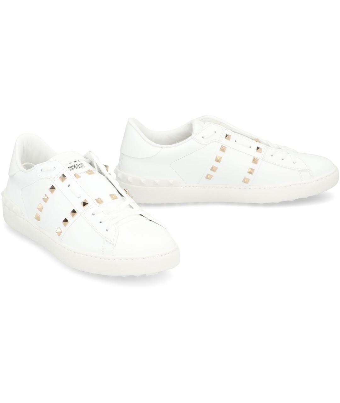 VALENTINO Белые кожаные низкие кроссовки / кеды, фото 3