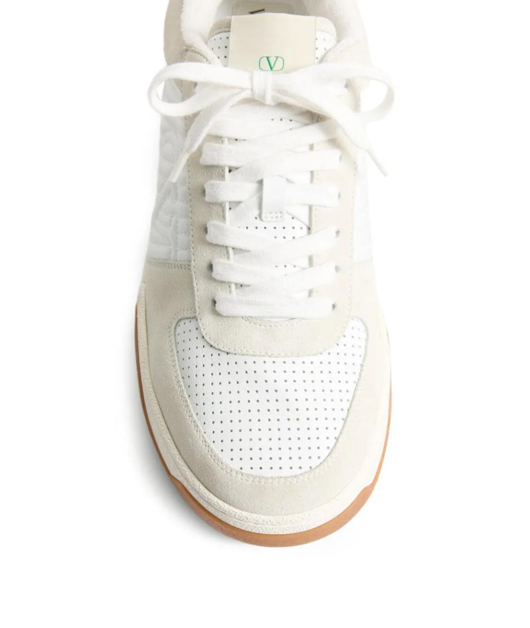 VALENTINO Белые кожаные низкие кроссовки / кеды, фото 4