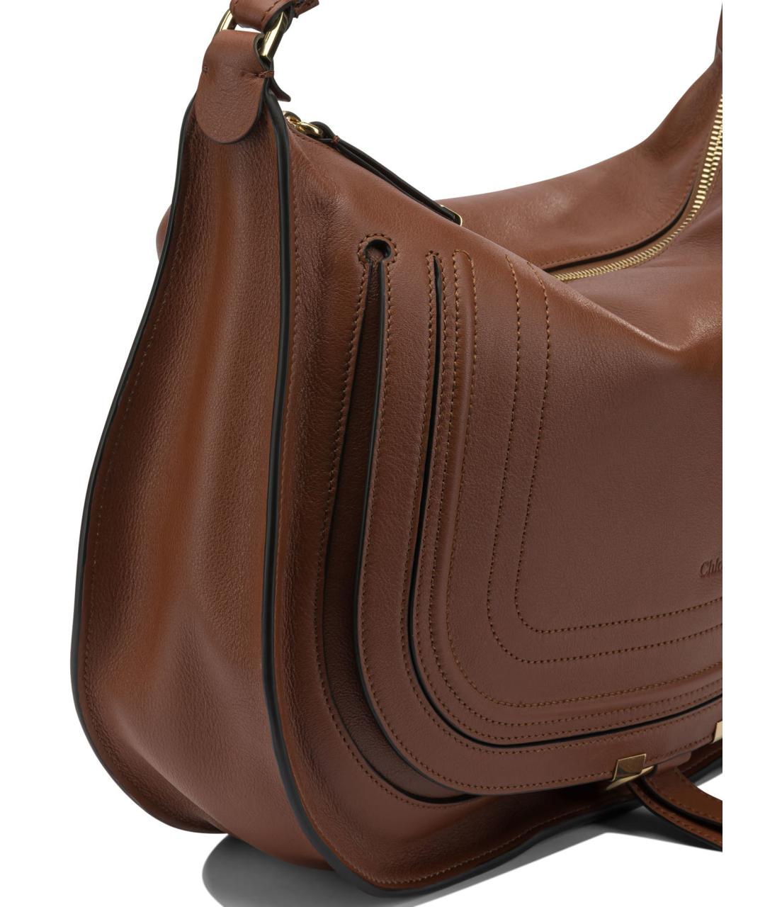 CHLOE Коричневая кожаная сумка через плечо, фото 4