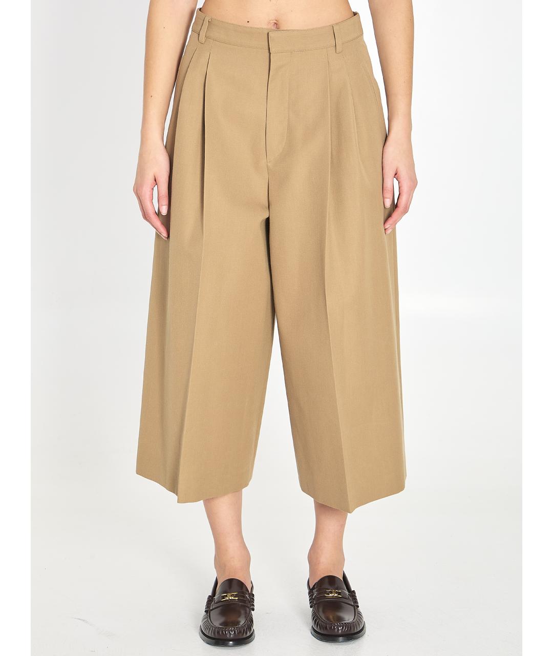 CELINE Бежевые прямые брюки, фото 5