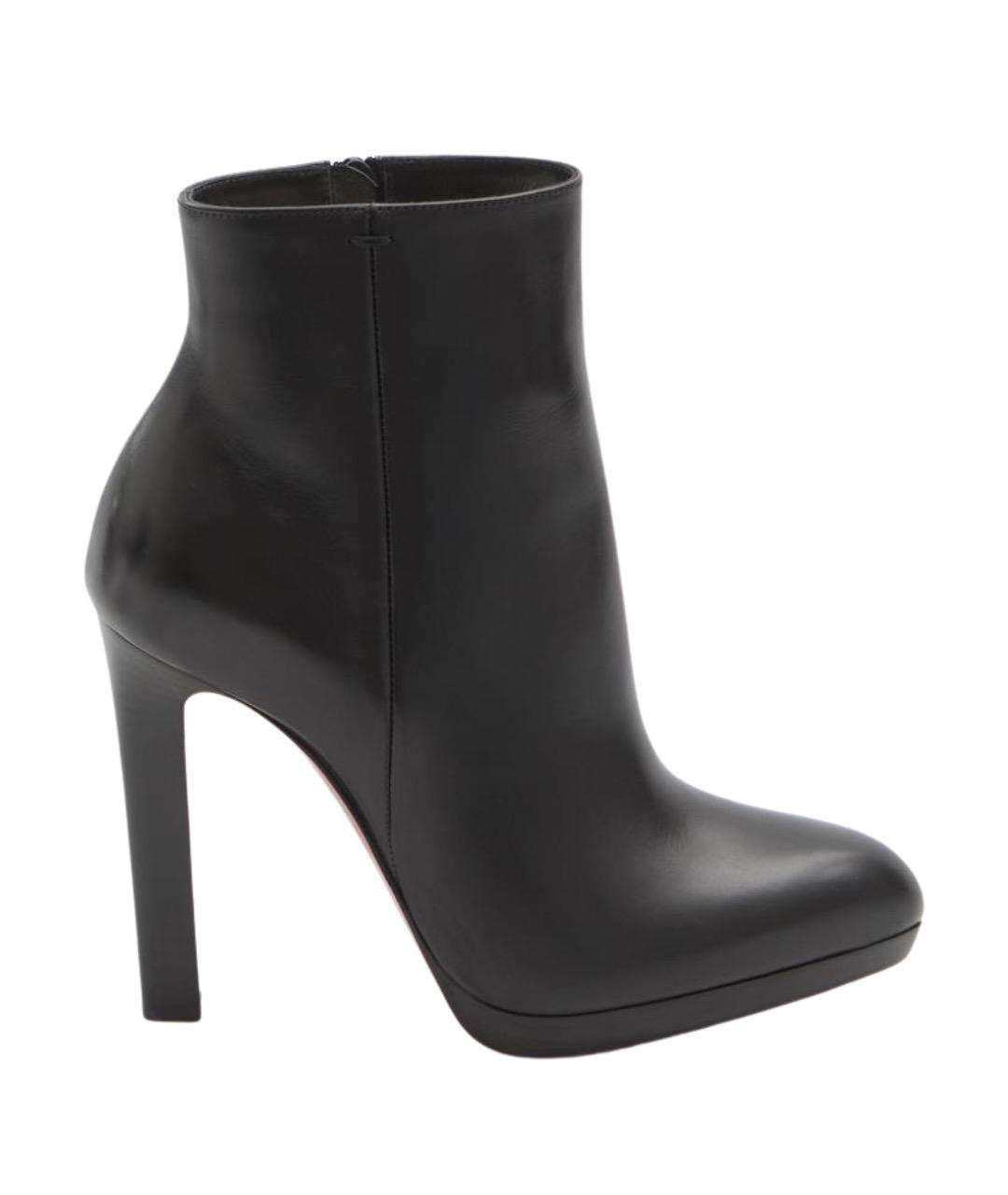 CHRISTIAN LOUBOUTIN Черные кожаные ботильоны, фото 1