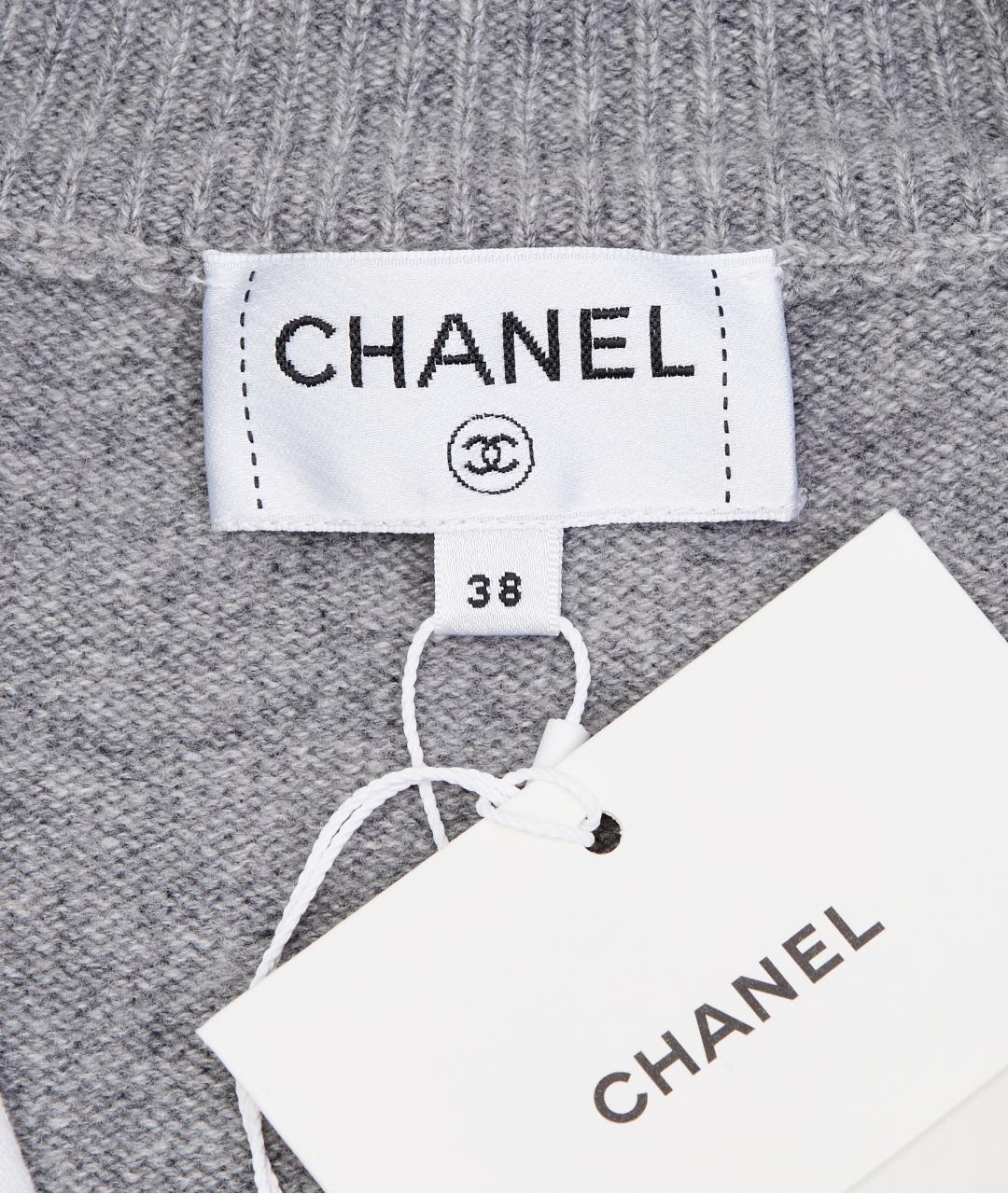 CHANEL Серый кашемировый джемпер / свитер, фото 5