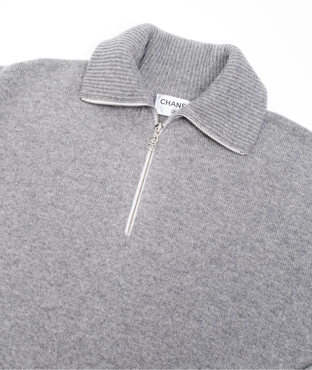 CHANEL Серый кашемировый джемпер / свитер, фото 3