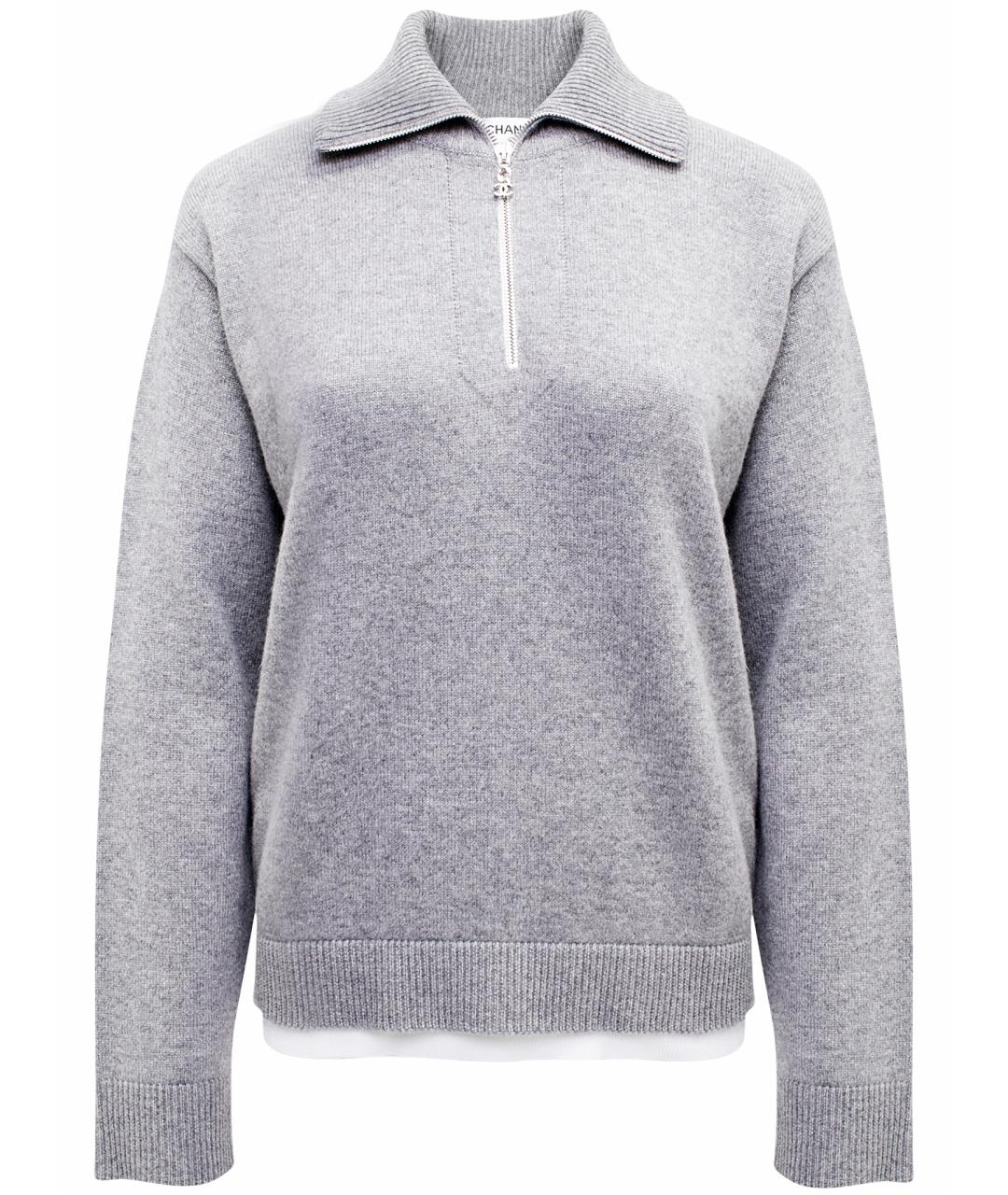 CHANEL Серый кашемировый джемпер / свитер, фото 1