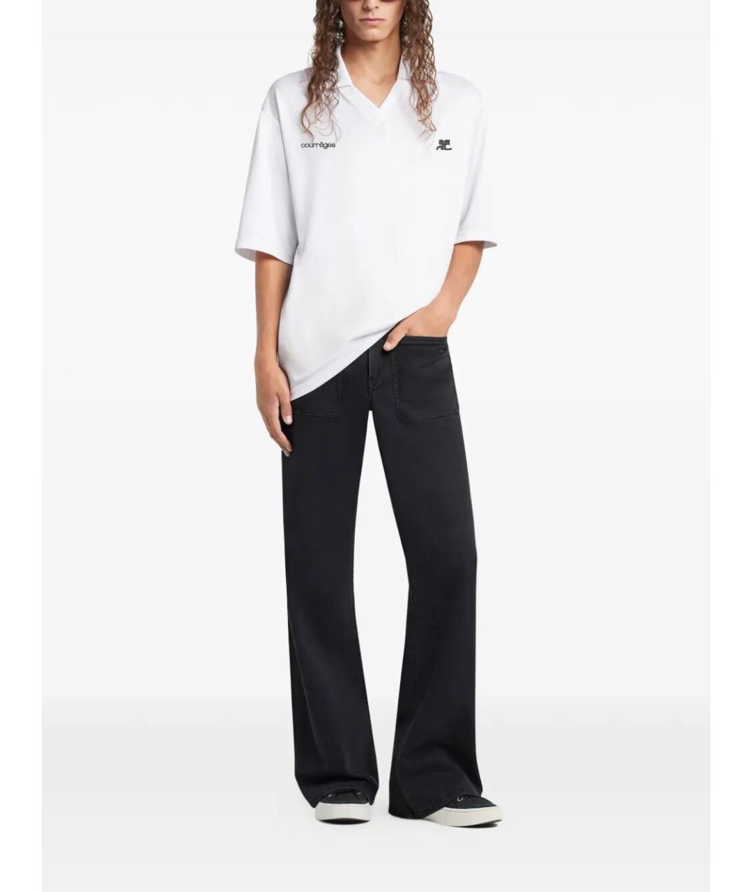 COURREGES Белая хлопковая футболка, фото 2