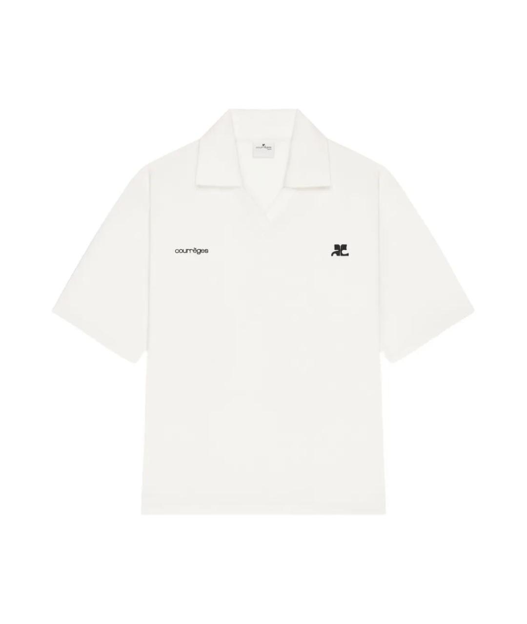 COURREGES Белая хлопковая футболка, фото 1