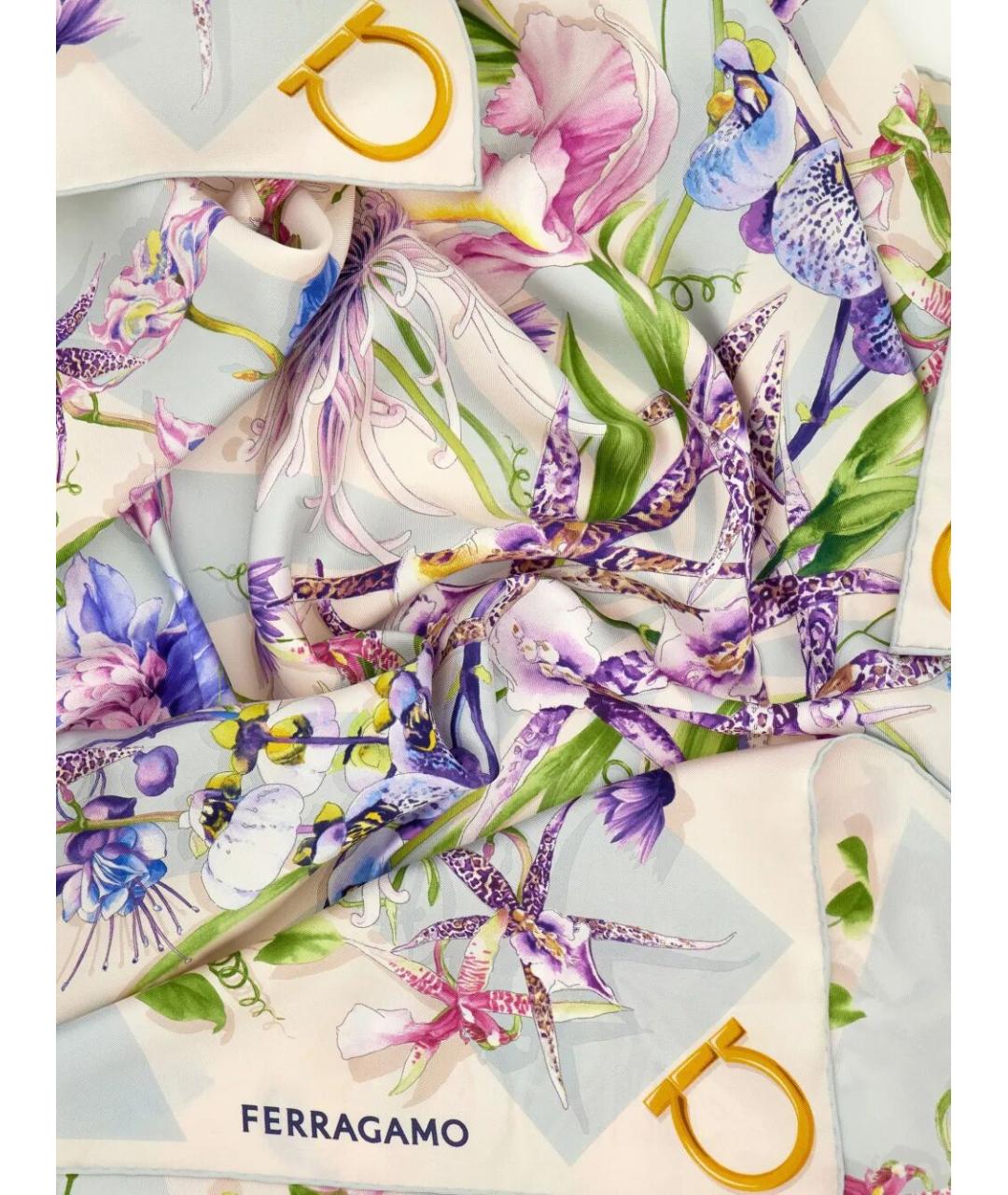 FERRAGAMO Мульти шелковый шарф, фото 4
