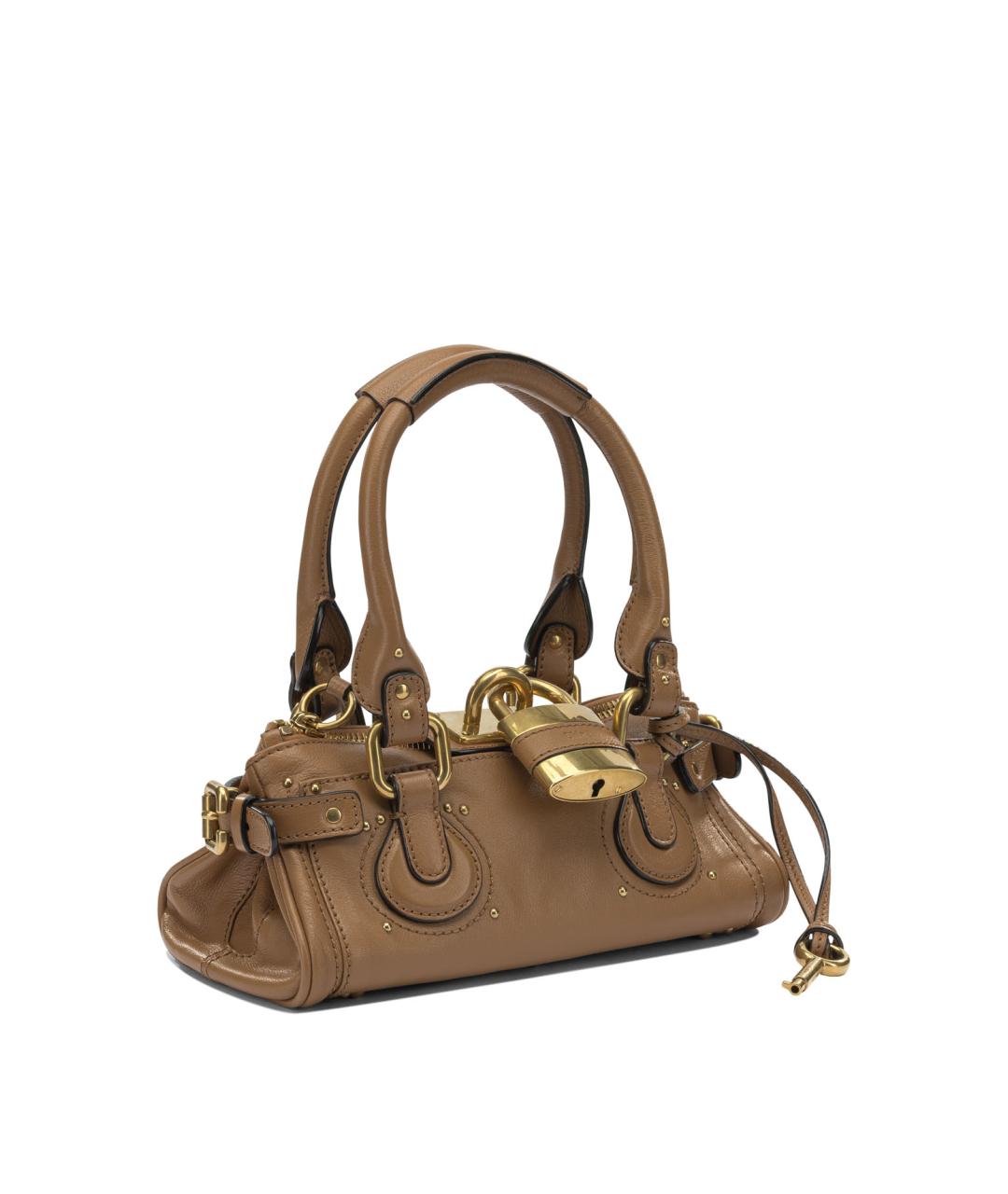CHLOE Коричневая кожаная сумка с короткими ручками, фото 2