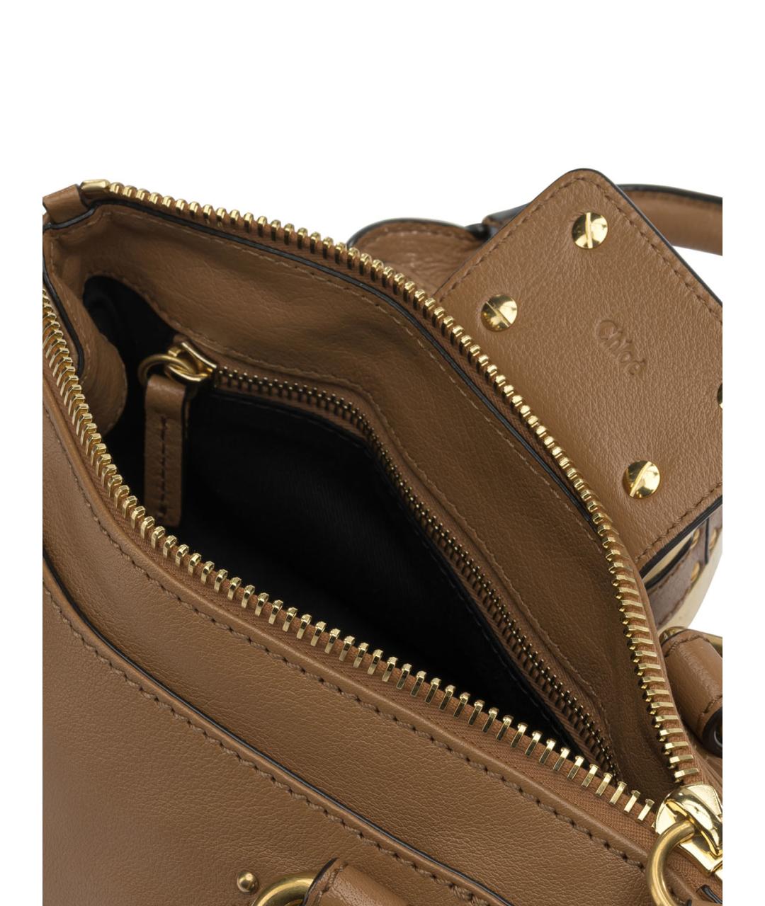 CHLOE Коричневая кожаная сумка с короткими ручками, фото 5