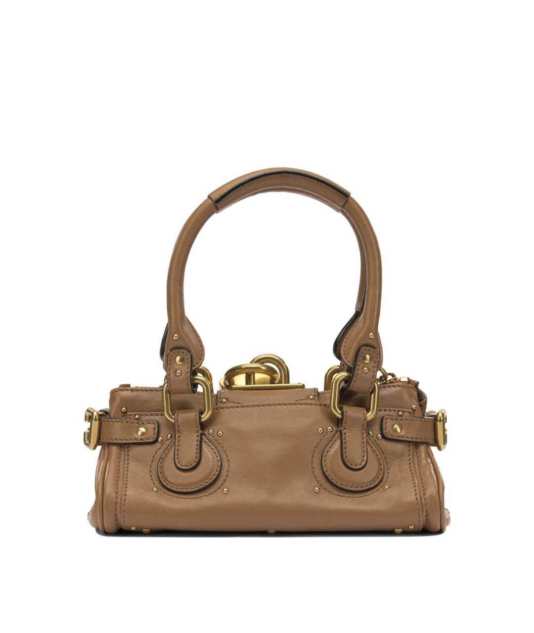 CHLOE Коричневая кожаная сумка с короткими ручками, фото 3