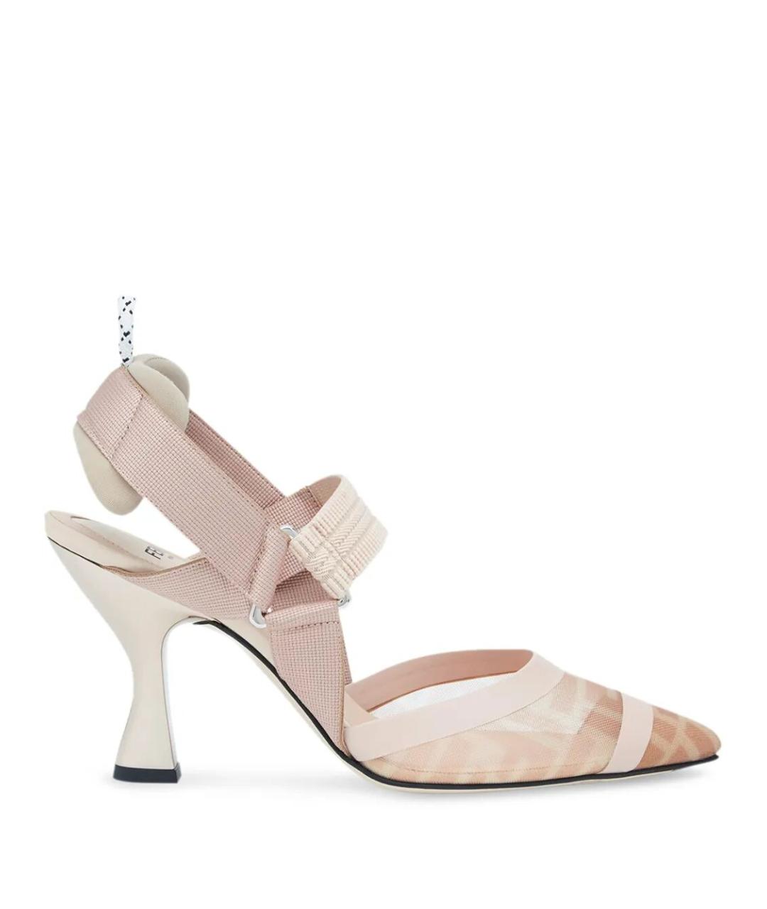 FENDI Розовые синтетические туфли, фото 1