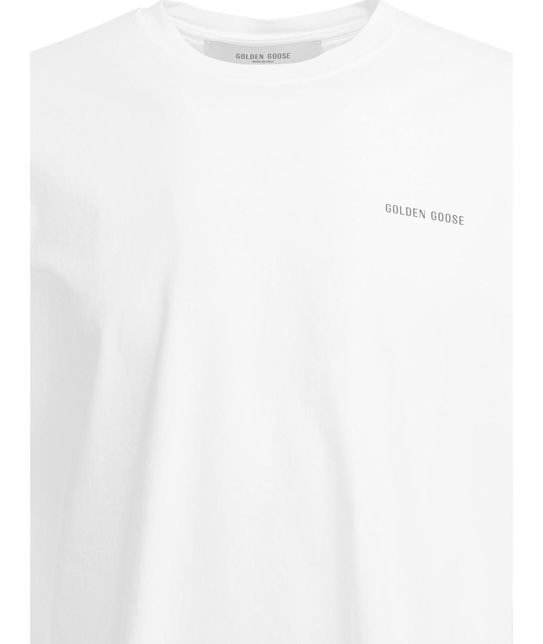 GOLDEN GOOSE DELUXE BRAND Белая хлопковая футболка, фото 3