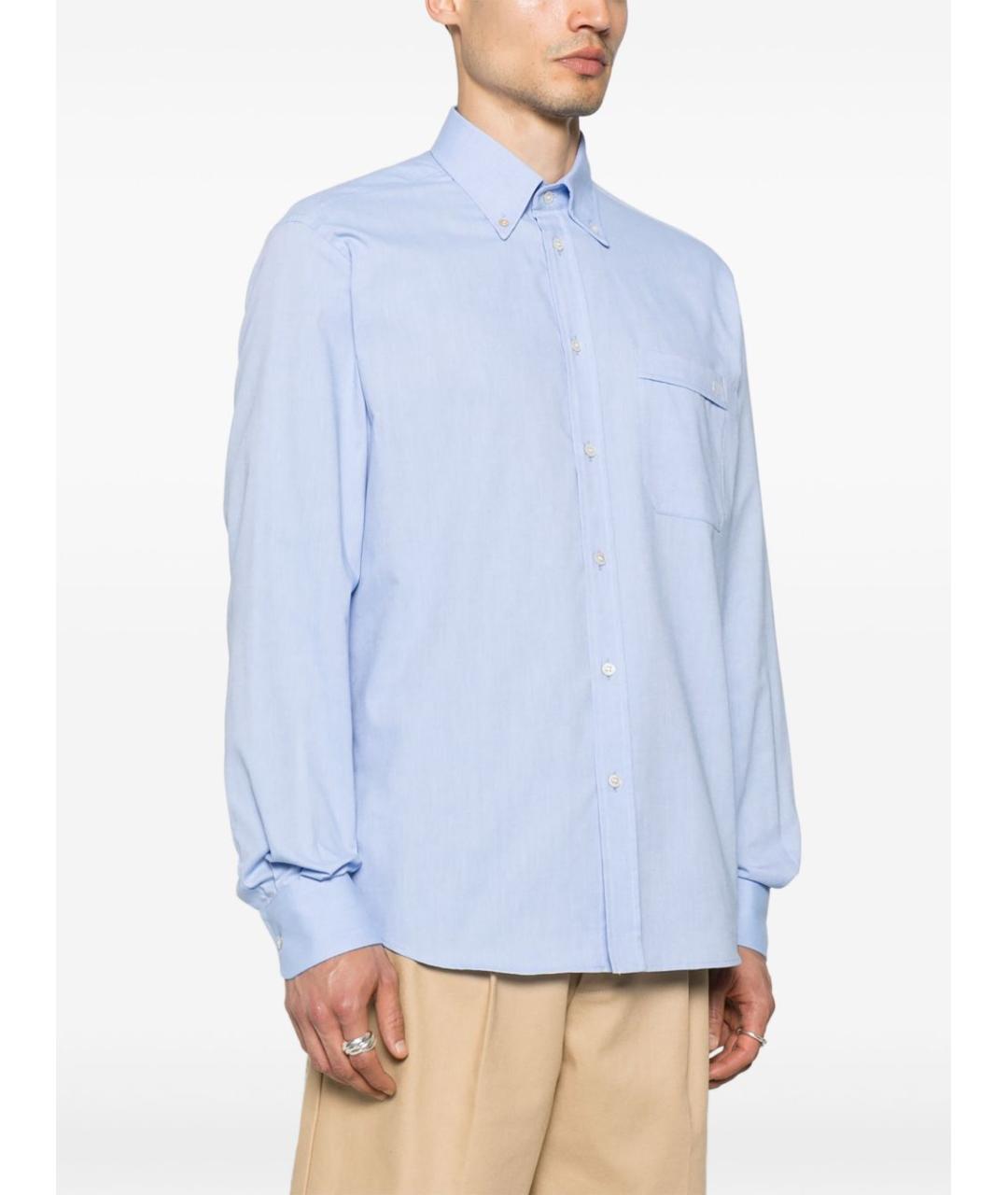 VALENTINO Синяя хлопковая кэжуал рубашка, фото 2