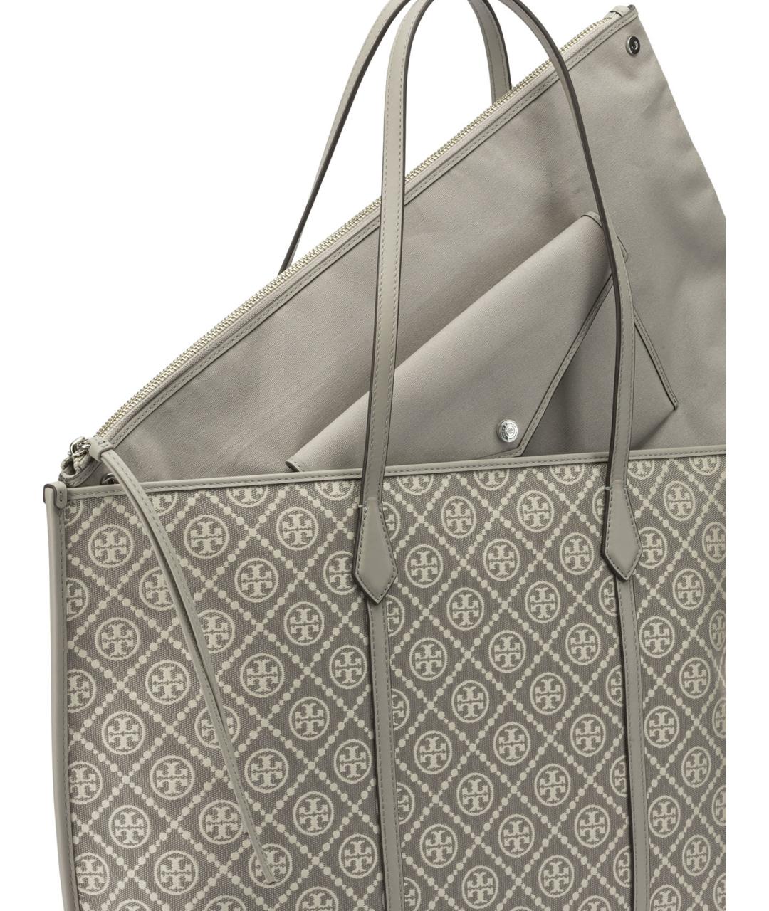 TORY BURCH Серая хлопковая сумка через плечо, фото 4