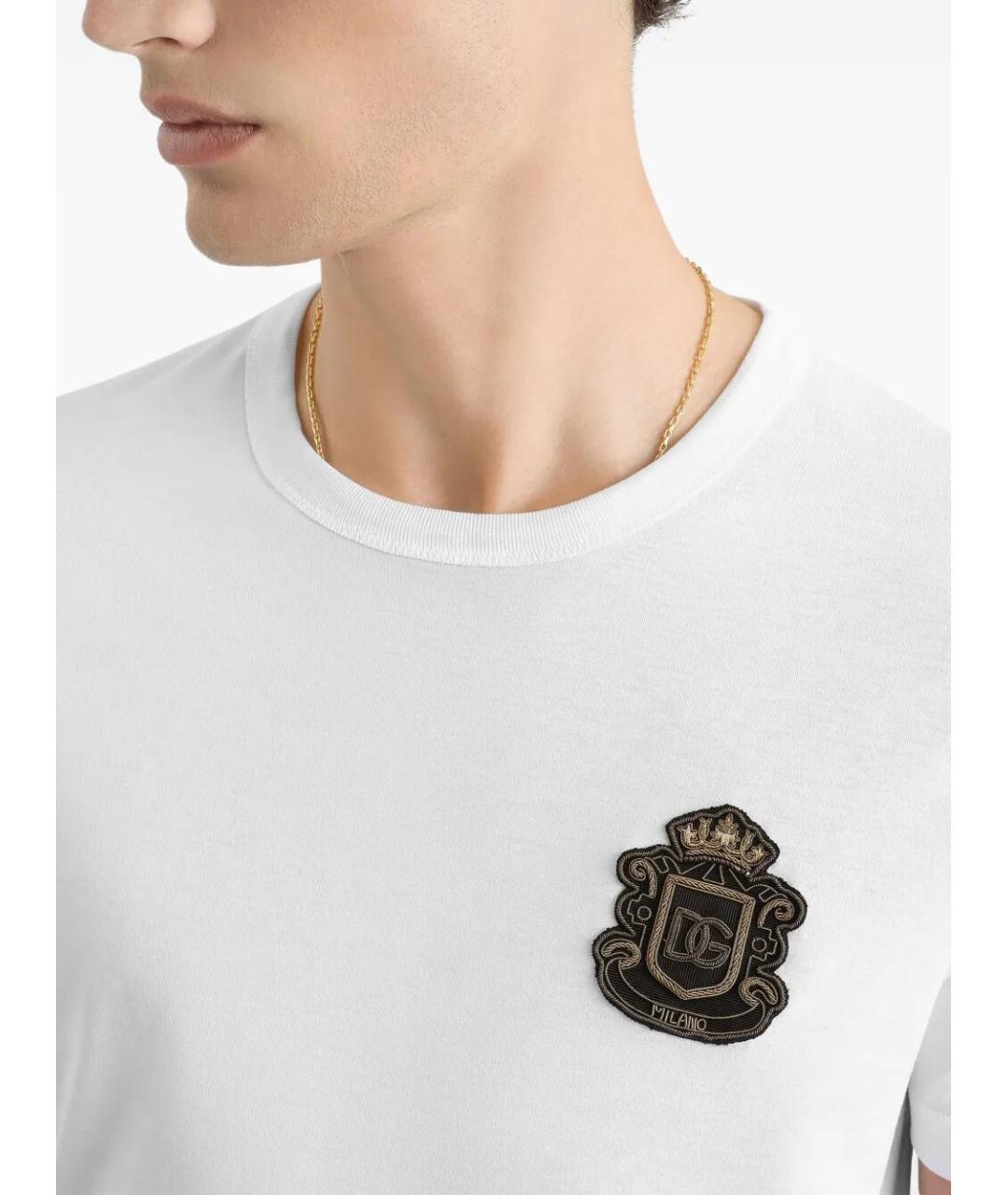 DOLCE&GABBANA Белая хлопковая футболка, фото 2