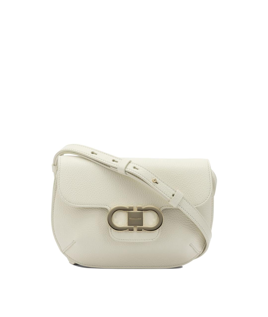FERRAGAMO Белая кожаная сумка через плечо, фото 1