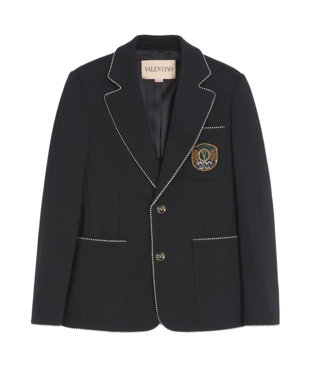 VALENTINO Черный шерстяной пиджак, фото 1