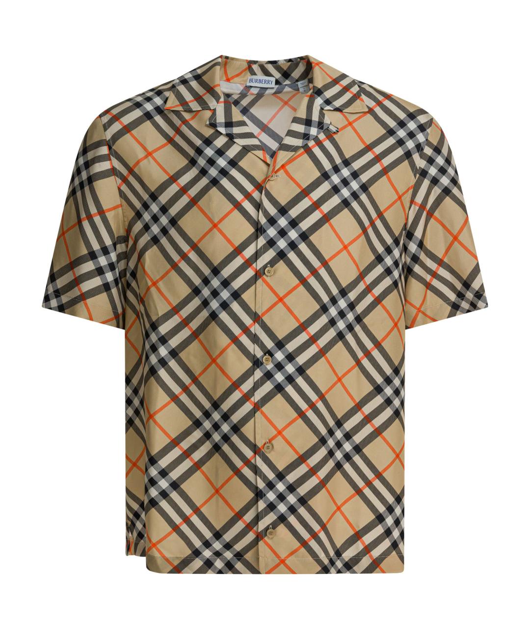 BURBERRY Бежевая шелковая кэжуал рубашка, фото 1