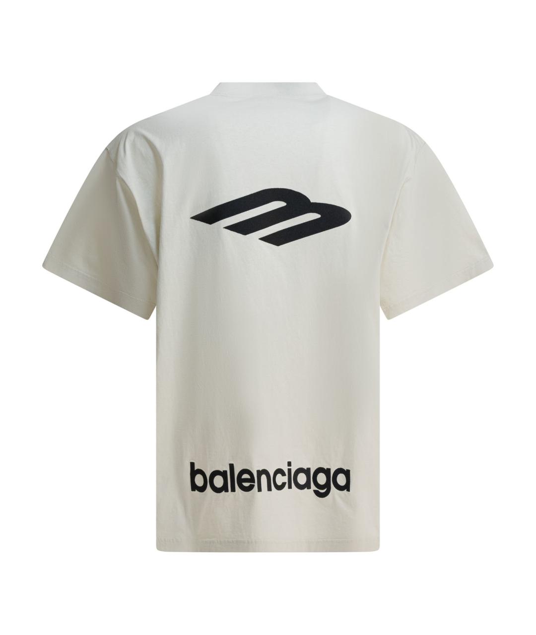 BALENCIAGA Белая хлопковая футболка, фото 2