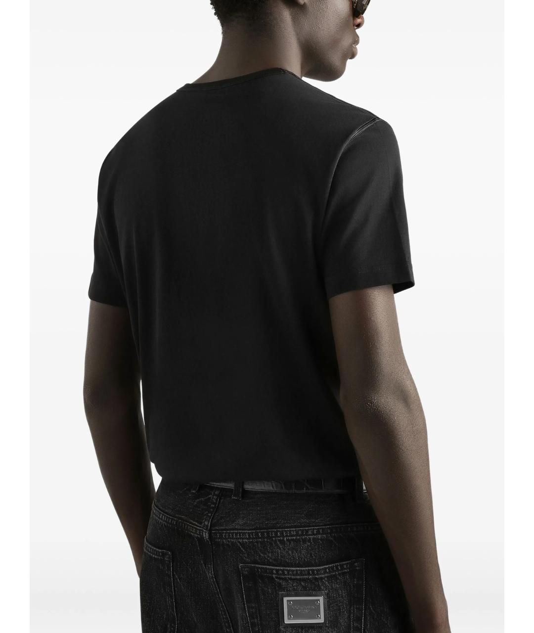 DOLCE&GABBANA Черная хлопковая футболка, фото 4