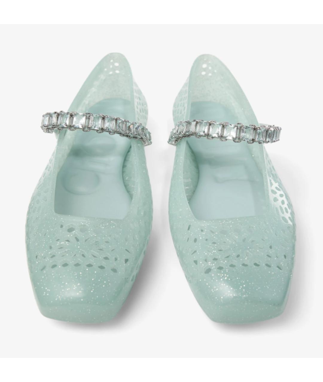 JIMMY CHOO Бирюзовые резиновые балетки, фото 4