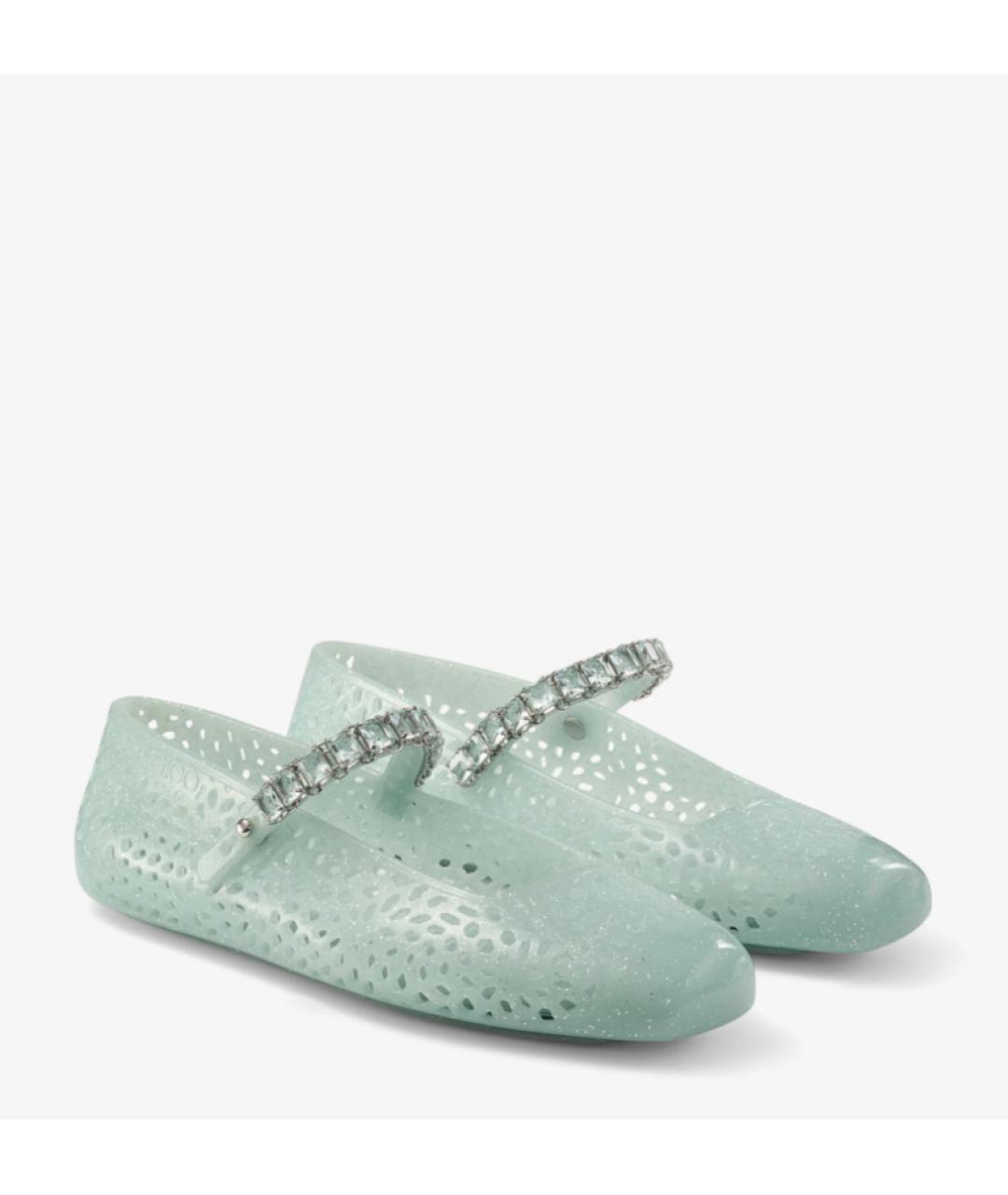 JIMMY CHOO Бирюзовые резиновые балетки, фото 2