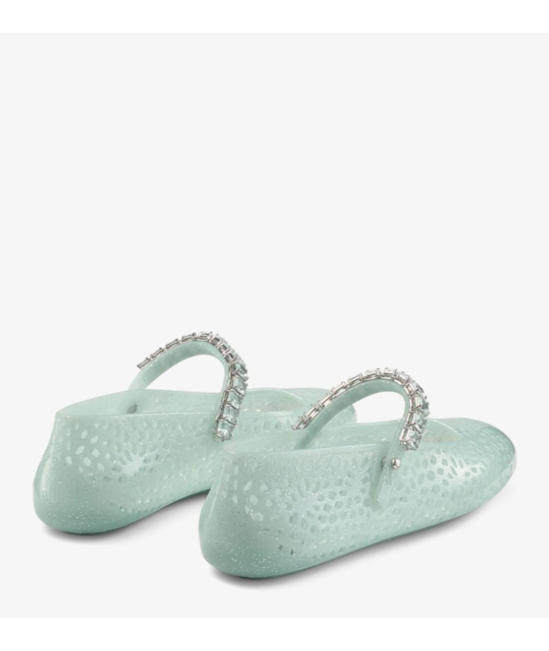 JIMMY CHOO Бирюзовые резиновые балетки, фото 3